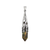 Gemstone Pendant, Hexagonal Pointed, Silver, Alloy, 53mm x 11mm, Sold Per pkg of 1, Available in Multiple Gemstones