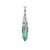 Gemstone Pendant, Hexagonal Pointed, Silver, Alloy, 53mm x 11mm, Sold Per pkg of 1, Available in Multiple Gemstones