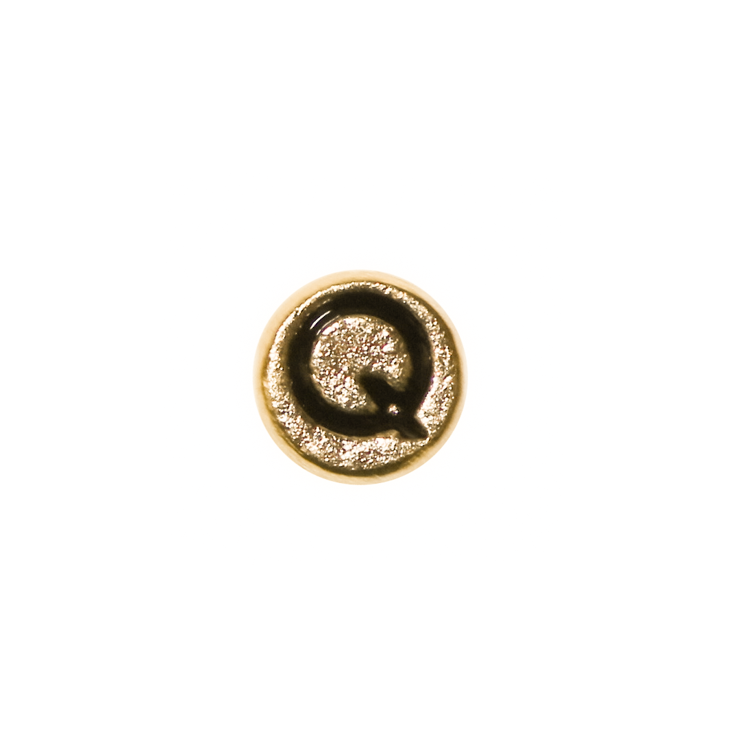 Spacer, Alphabet, Round, Flat, Gold, Alloy, 8mm, Sold Per pkg of 5
