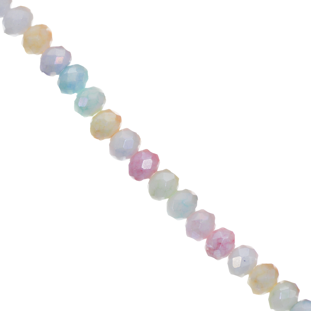 Crystal Glass Beads, Faceted, Rondelle, 7.5mm, Approx 60 pcs per strand, Available in Multiple Colours