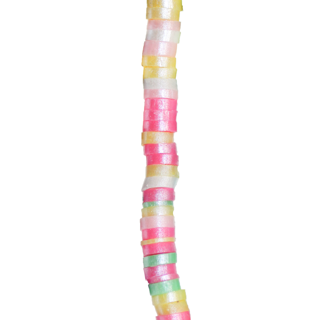 Heishi Beads, Shiny, Flat Disk Polymer Clay Beads, 4mm, Available in Multiple Colours