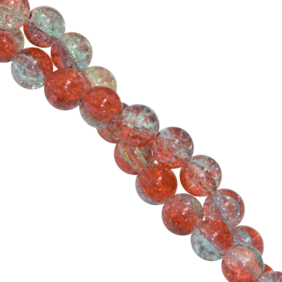 Marble Style Glass Beads, Cracked, 10mm, Approx 80 pcs per strand, Available in Multiple Colours