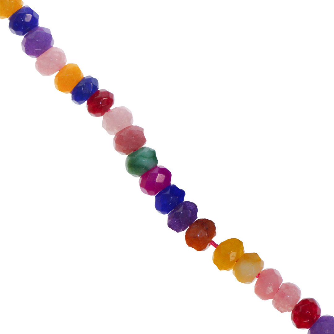 Dyed Agate, Rondelle, Faceted, Semi-Precious Stone, 6mm x 4mm, Approx 85pcs/strand, Available in Multiple Colours