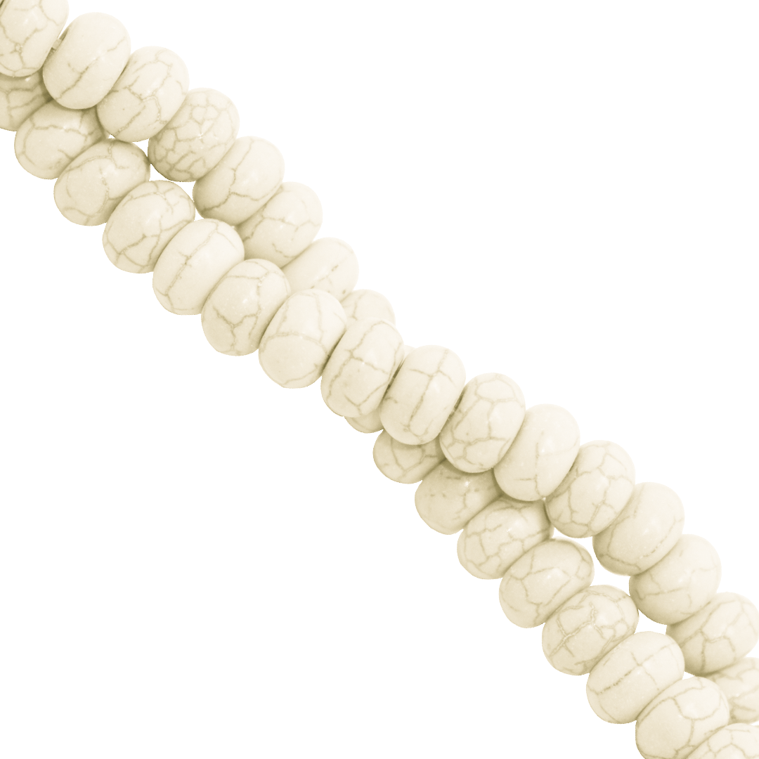 White Magnesite, Rondelle, Semi-Precious Stone, Available in Multiple Sizes