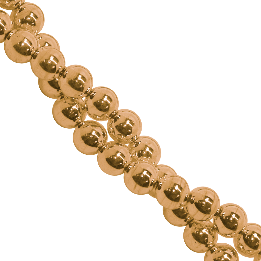 Hematite, Round, Plated, Available in Multiple Sizes and Colours