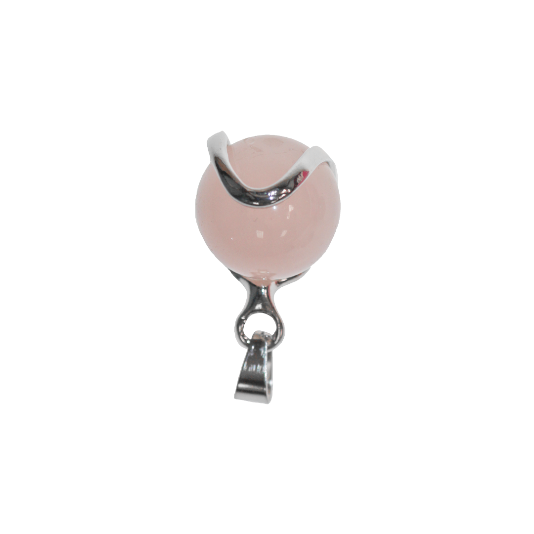 Gemstone Pendant, Sphere, Semi-Precious Stone, Silver, Approx 24.5mm x 16mm, Sold Per pkg of 1, Available in Multiple Gemstones