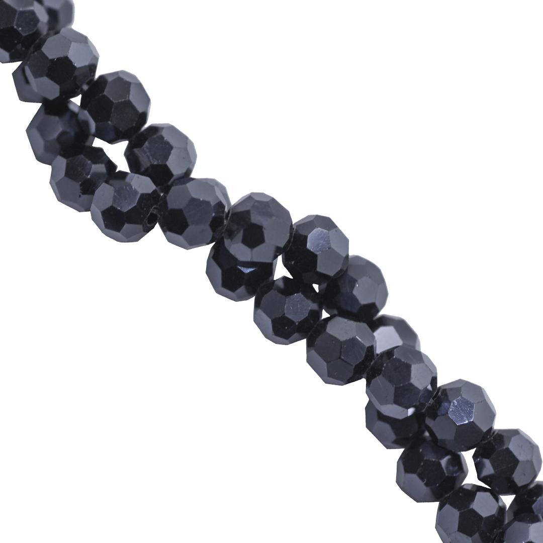 Glass Crystal Beads, Round, Faceted, 6mm, Approx 90 pcs per strand, Available in Multiple Colours