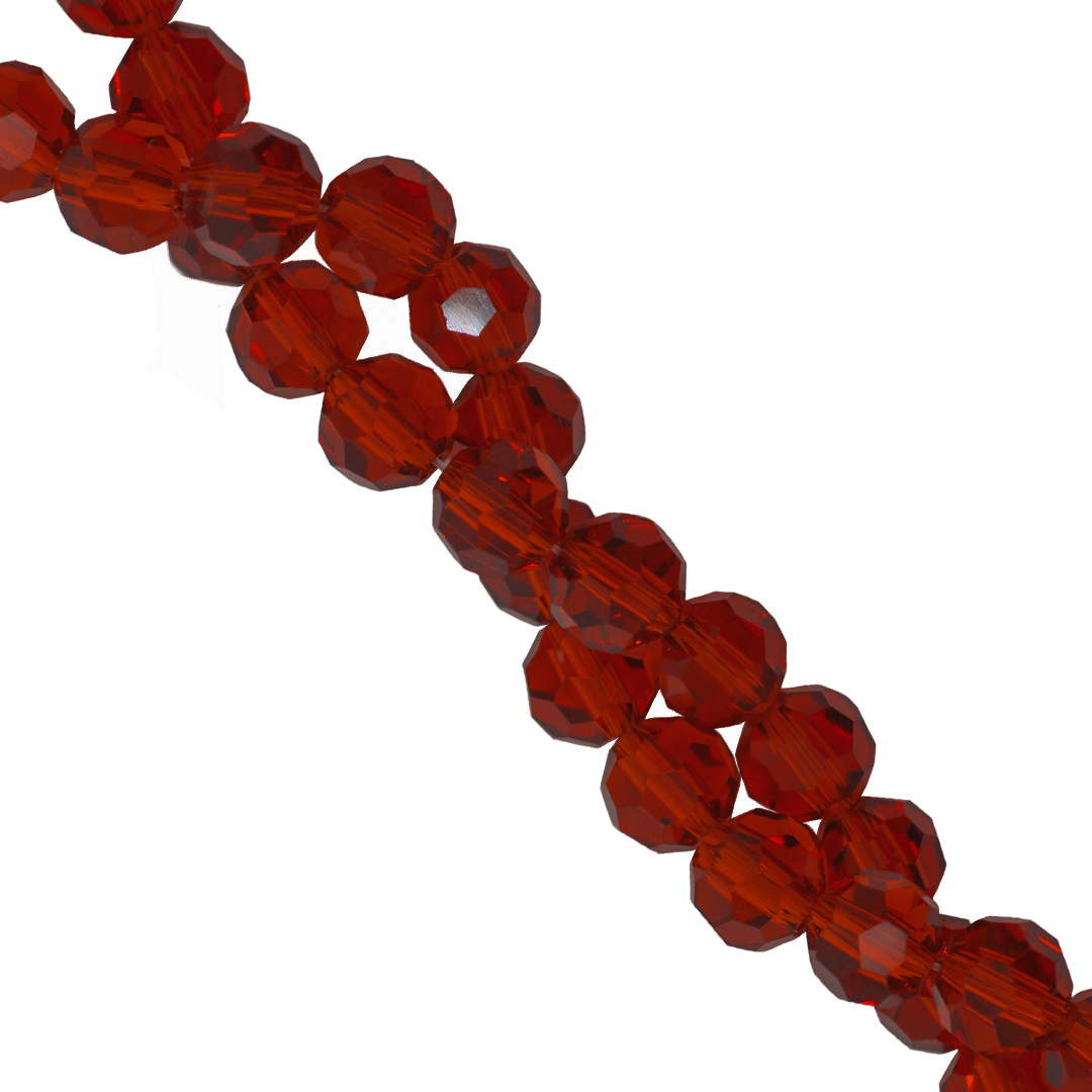 Glass Crystal Beads, Round, Faceted, 6mm, Approx 90 pcs per strand, Available in Multiple Colours