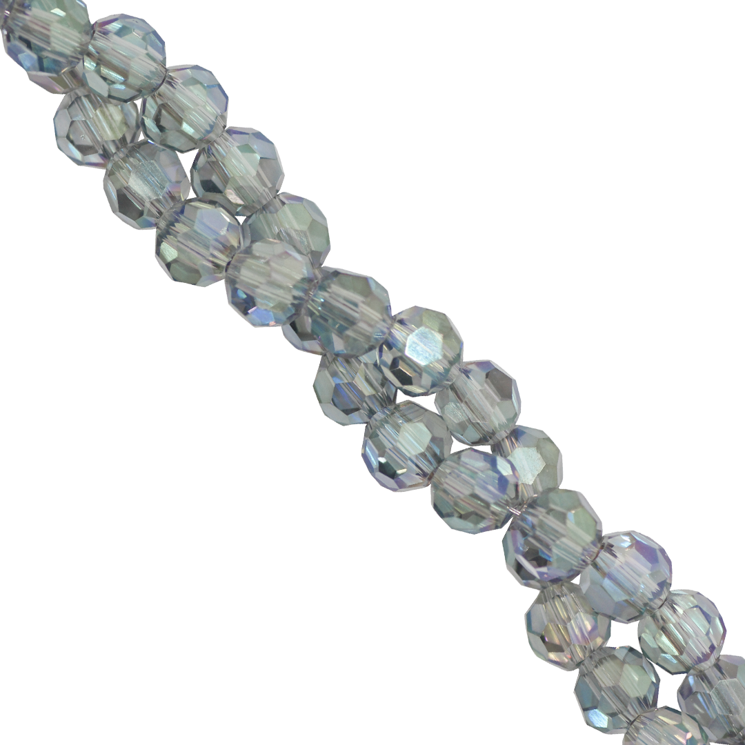 Glass Crystal Beads, Round, Faceted, 6mm, Approx 90 pcs per strand, Available in Multiple Colours