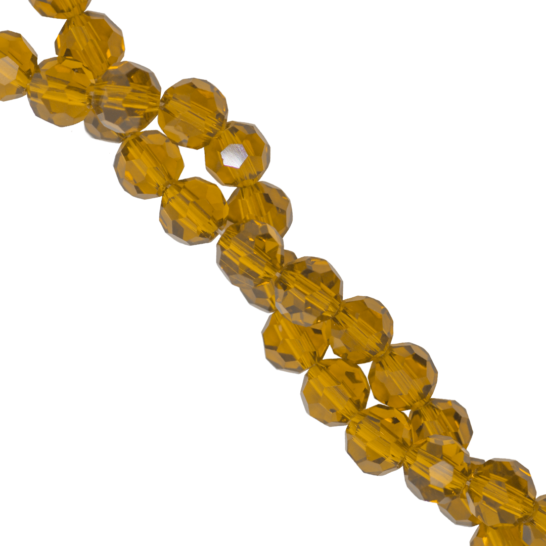 Glass Crystal Beads, Round, Faceted, 6mm, Approx 90 pcs per strand, Available in Multiple Colours