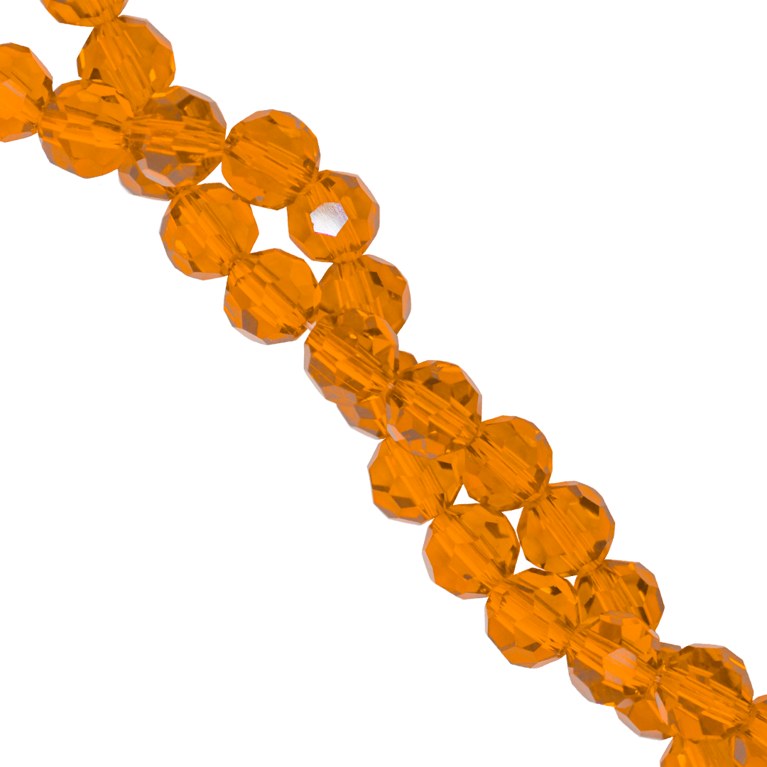 Glass Crystal Beads, Round, Faceted, 6mm, Approx 90 pcs per strand, Available in Multiple Colours