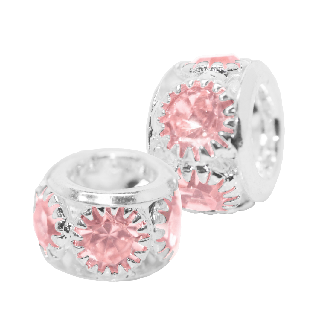 Spacers, Rhinestone Rondelle, Silver, Alloy, Available in Multiple Colours and Sizes, 6 pcs per bag