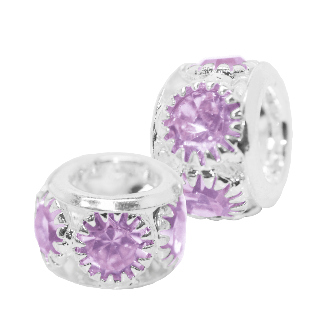 Spacers, Rhinestone Rondelle, Silver, Alloy, Available in Multiple Colours and Sizes, 6 pcs per bag