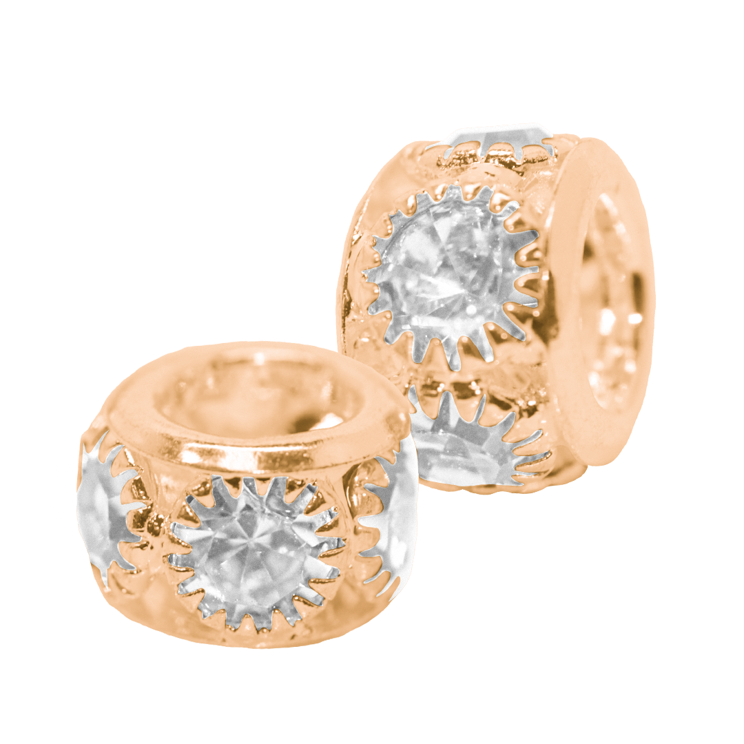 Spacers, Rhinestone Rondelle, Alloy, Available in Multiple Colours and Sizes, 6 pcs per bag