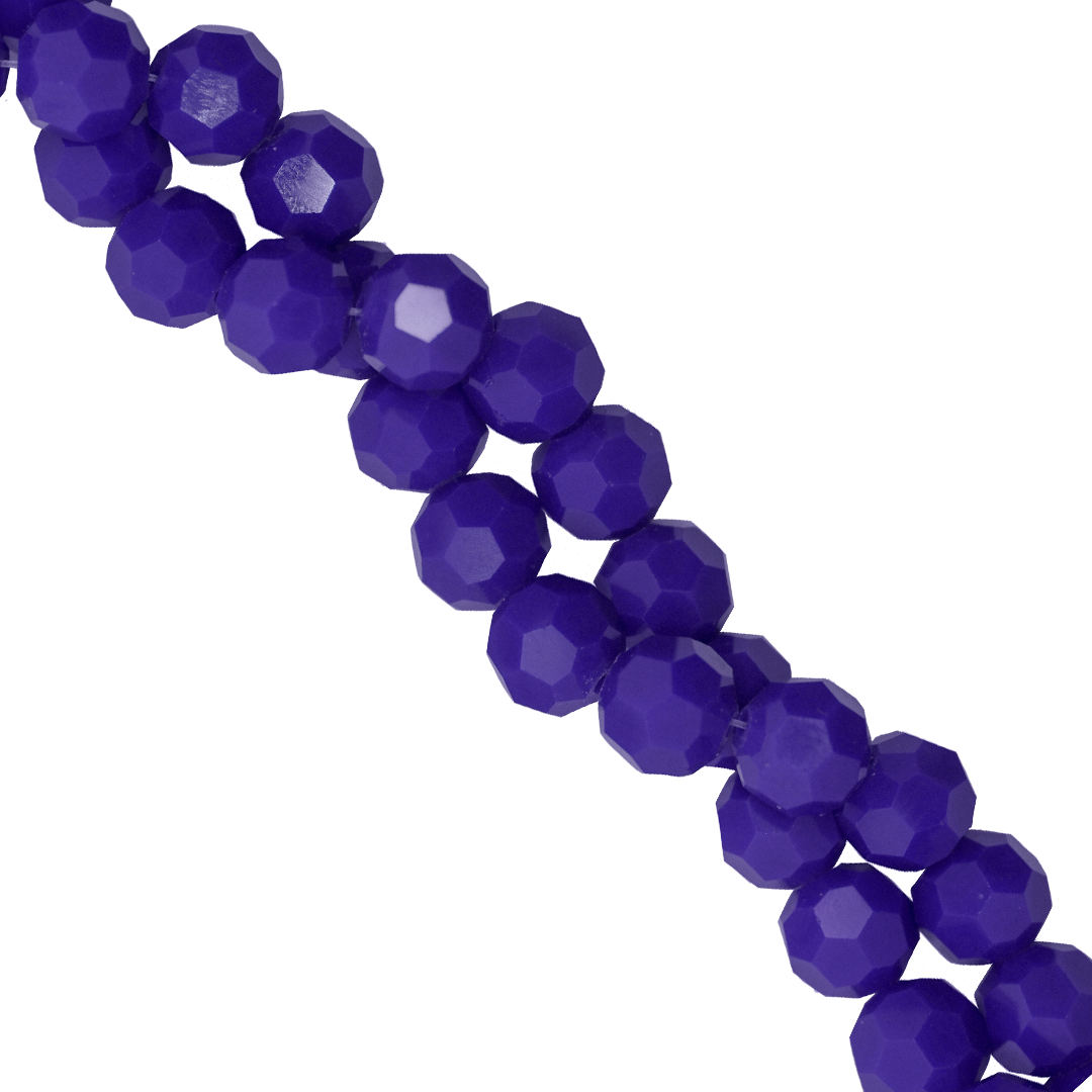 Glass Crystal Beads, Round, Faceted, 6mm, Approx 90 pcs per strand, Available in Multiple Colours