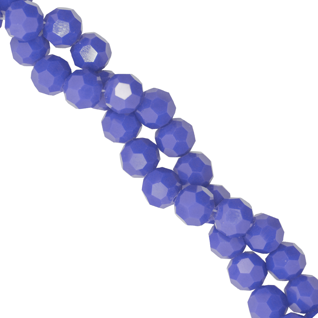 Glass Crystal Beads, Round, Faceted, 6mm, Approx 90 pcs per strand, Available in Multiple Colours