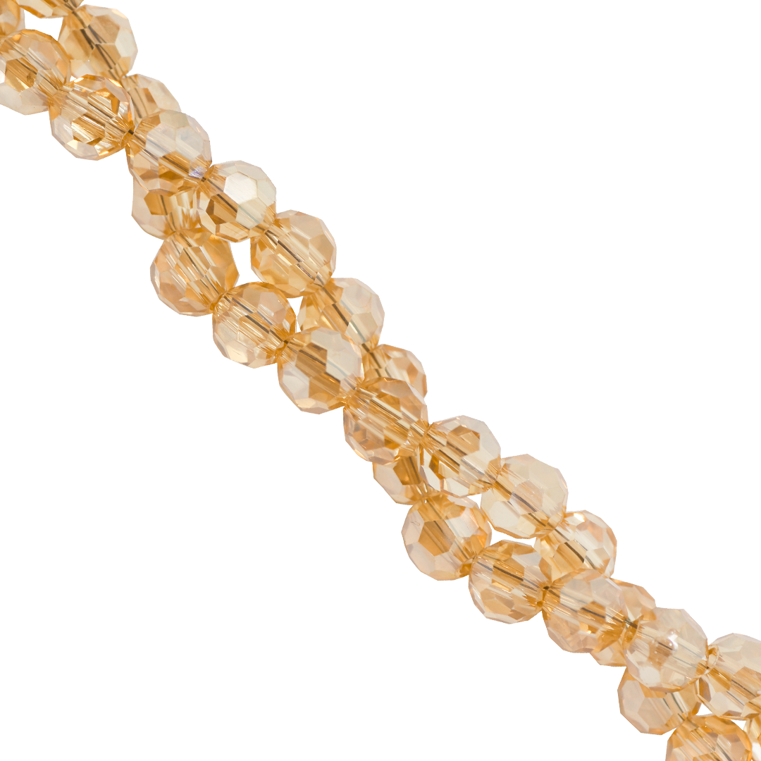 Glass Crystal Beads, Round, Faceted, 6mm, Approx 90 pcs per strand, Available in Multiple Colours