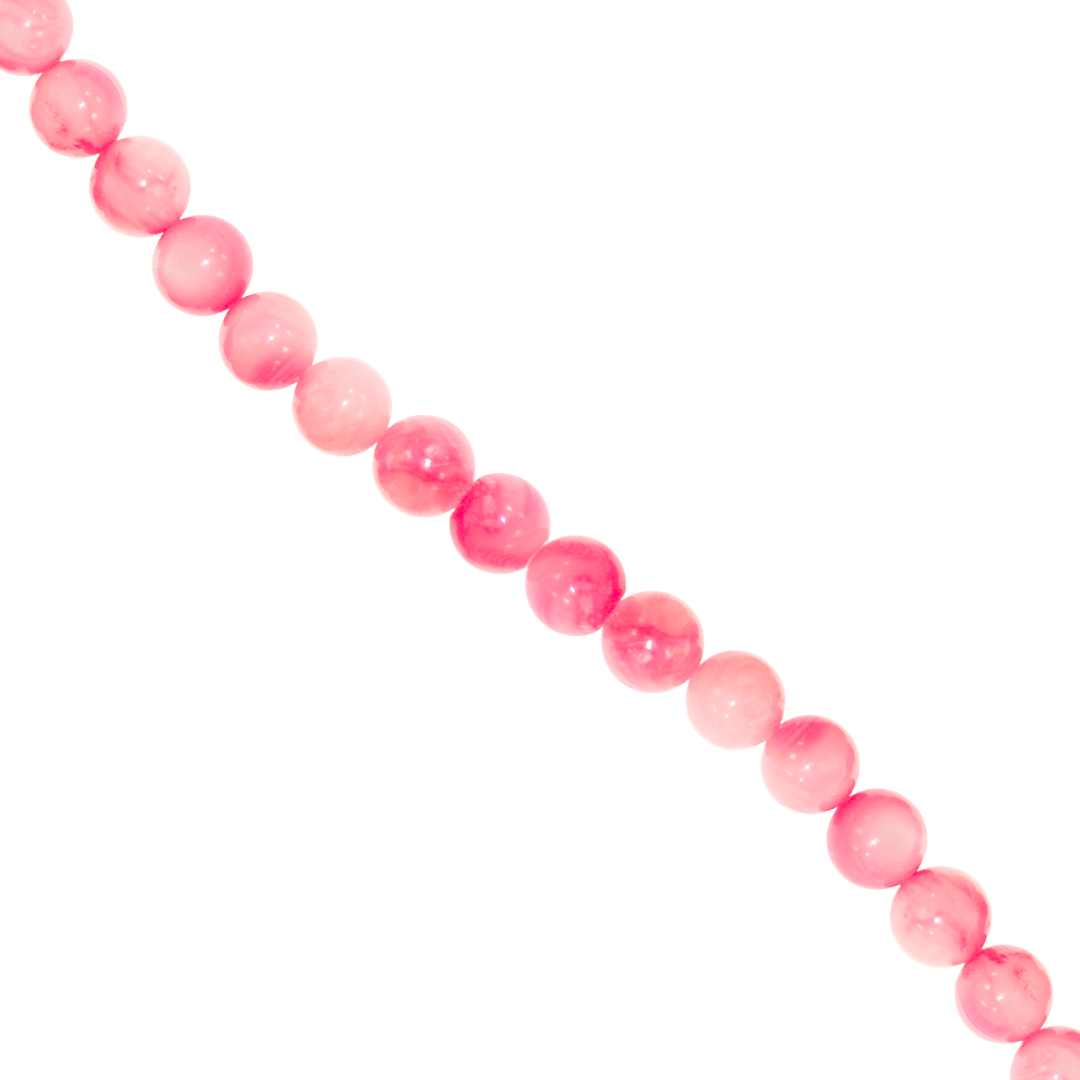 Shell Beads, Round, Pink, 6.5mm, Approx 55 pcs per strand