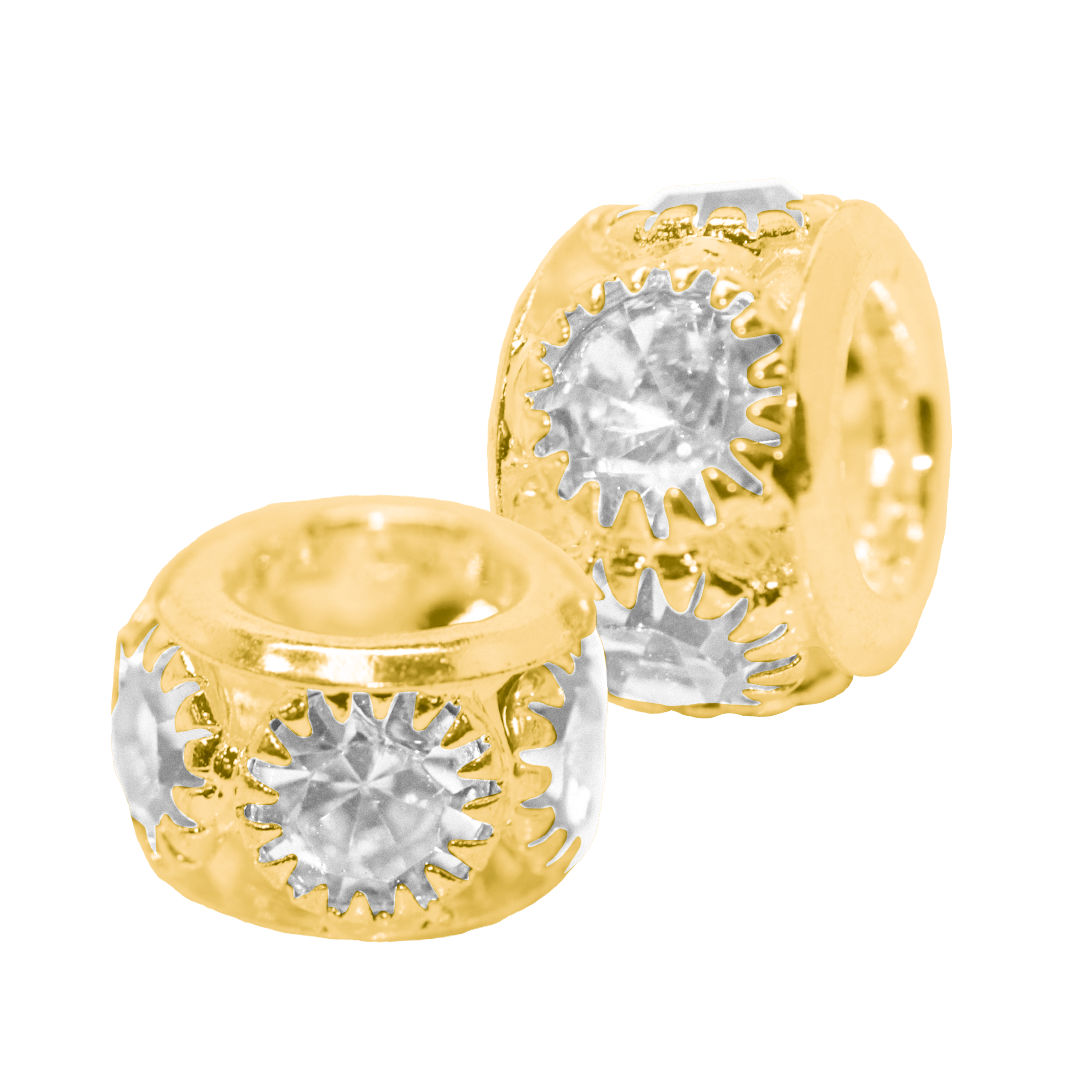 Spacers, Rhinestone Rondelle, Alloy, Available in Multiple Colours and Sizes, 6 pcs per bag