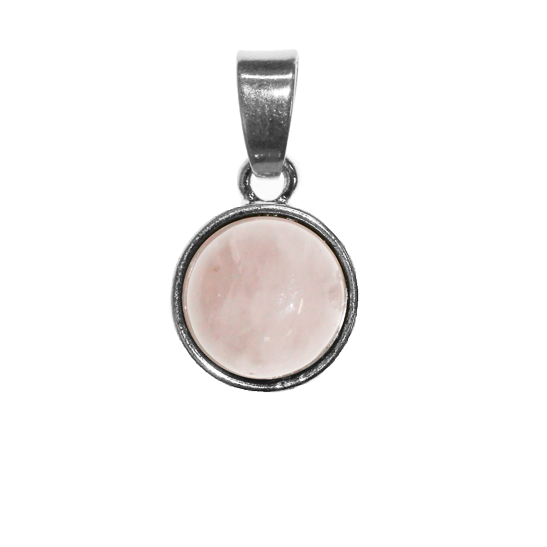 Charm, Semi-Precious Stones, Round, Silver, Alloy, 15mm x 12mm, Sold Per pkg of 1, Available in Multiple Gemstones