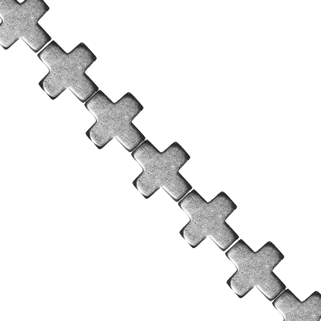 Hematite, Cross, Plated, 10mm x 10mm, Approx 35+ pcs per strand, Available in Multiple Colours