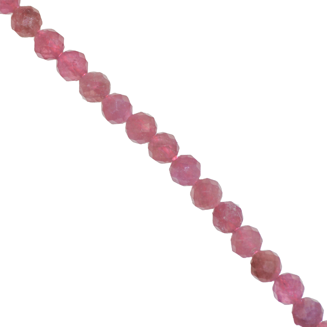 Faceted Pink Tourmaline, Round, Semi-Precious Stone, Available in Multiple Sizes
