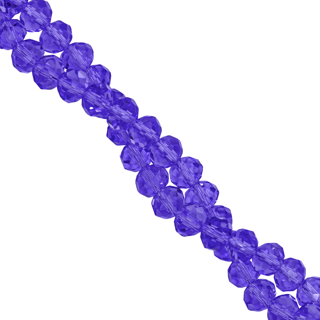 Glass Crystal Beads, Rondelle, Faceted, 6mm, Approx 80 pcs per strand, Available in Multiple Colours