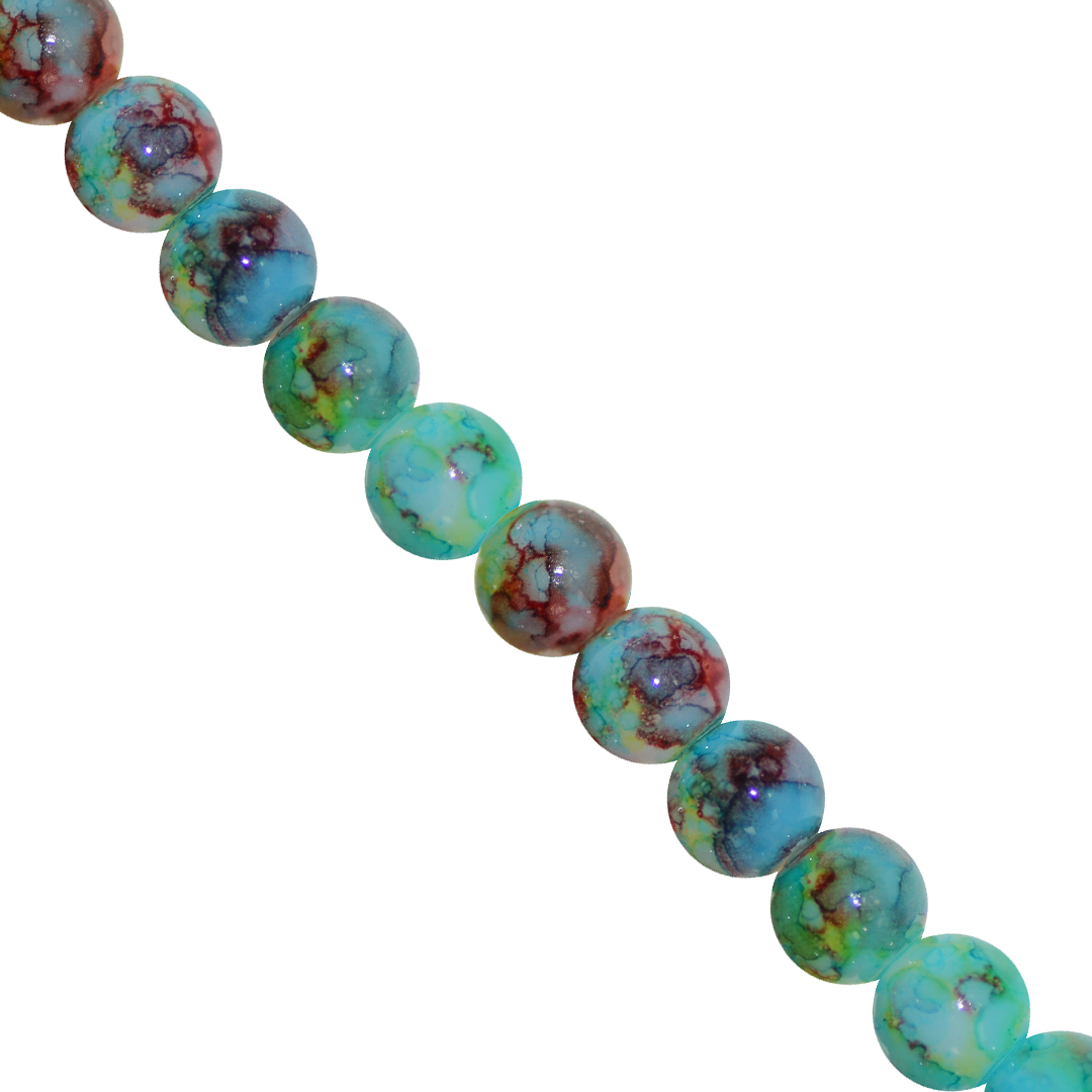 Marble Style Glass Beads, Opaque, 4mm, Approx 200 pcs per strand, Available in Multiple Colours