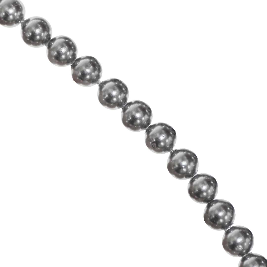 Shell Pearls, Grey, 6mm x 1mm (hole), 68 pcs per strand