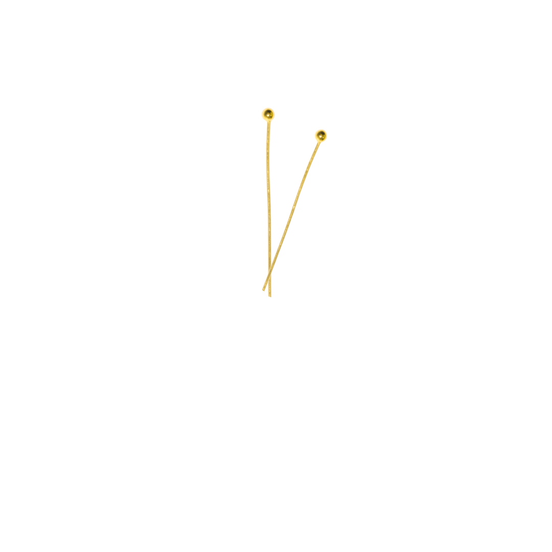 Ball Head Pins, Gold, Alloy, 1.0 inches, 25 Gauge, Sold Per pkg of Approx 180