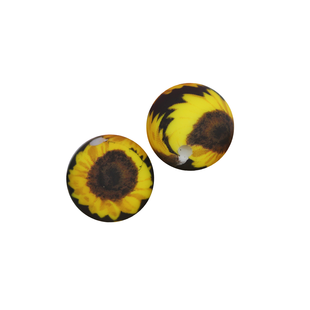 Silicone Beads, Round, 15mm, Sold Per pkg of 10, Available in Multiple Colours