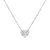Necklace, Cubic Zirconia Flower Heart, 925 Sterling Silver, 16" + 1.5" extension - 1pc