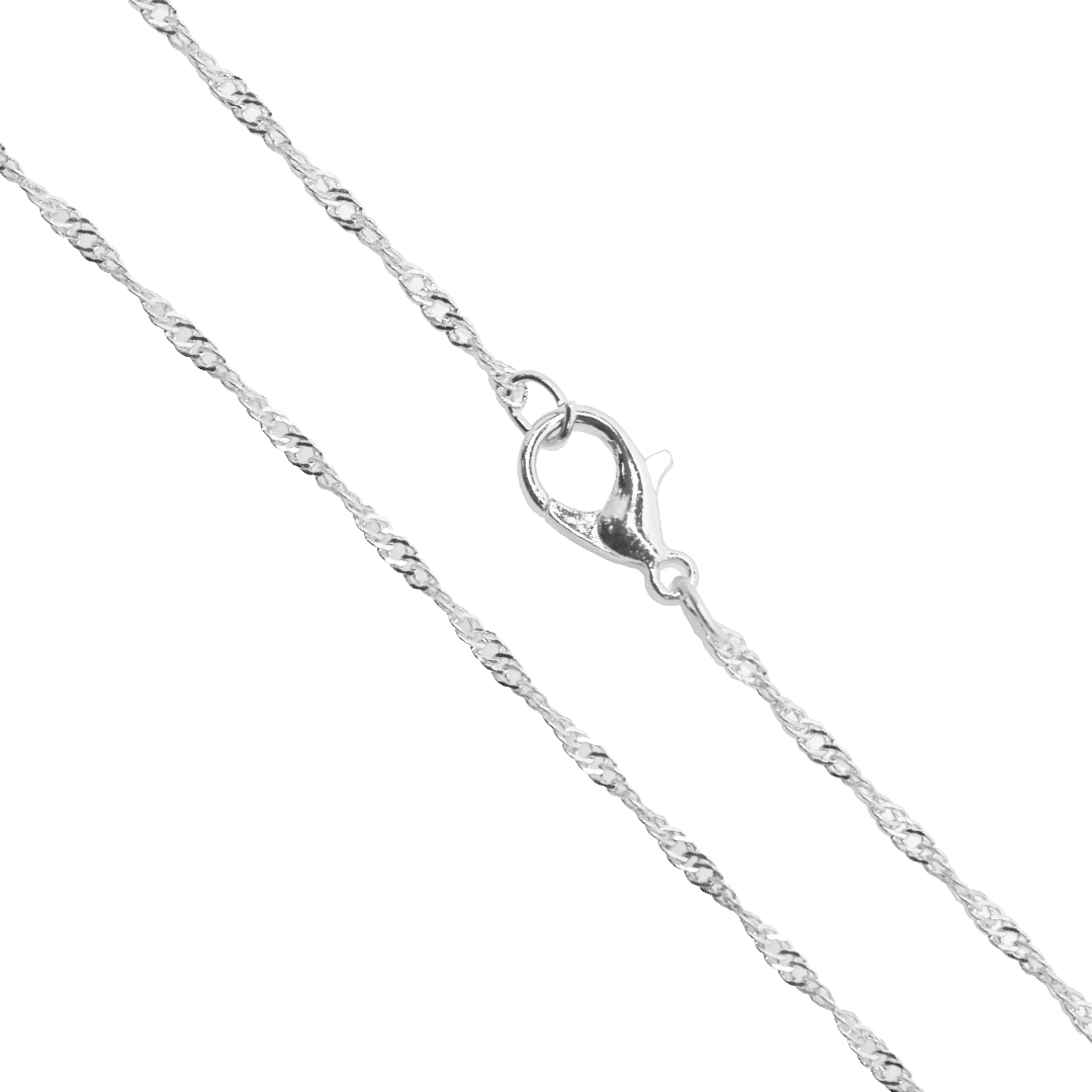 Chains, Twisted Singapore, Alloy, 16 inches, Sold Per pkg of 12, Available in 4 Colours