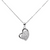 Necklace, Cubic Zirconia Heart, 925 Sterling Silver, 17" - 1pc
