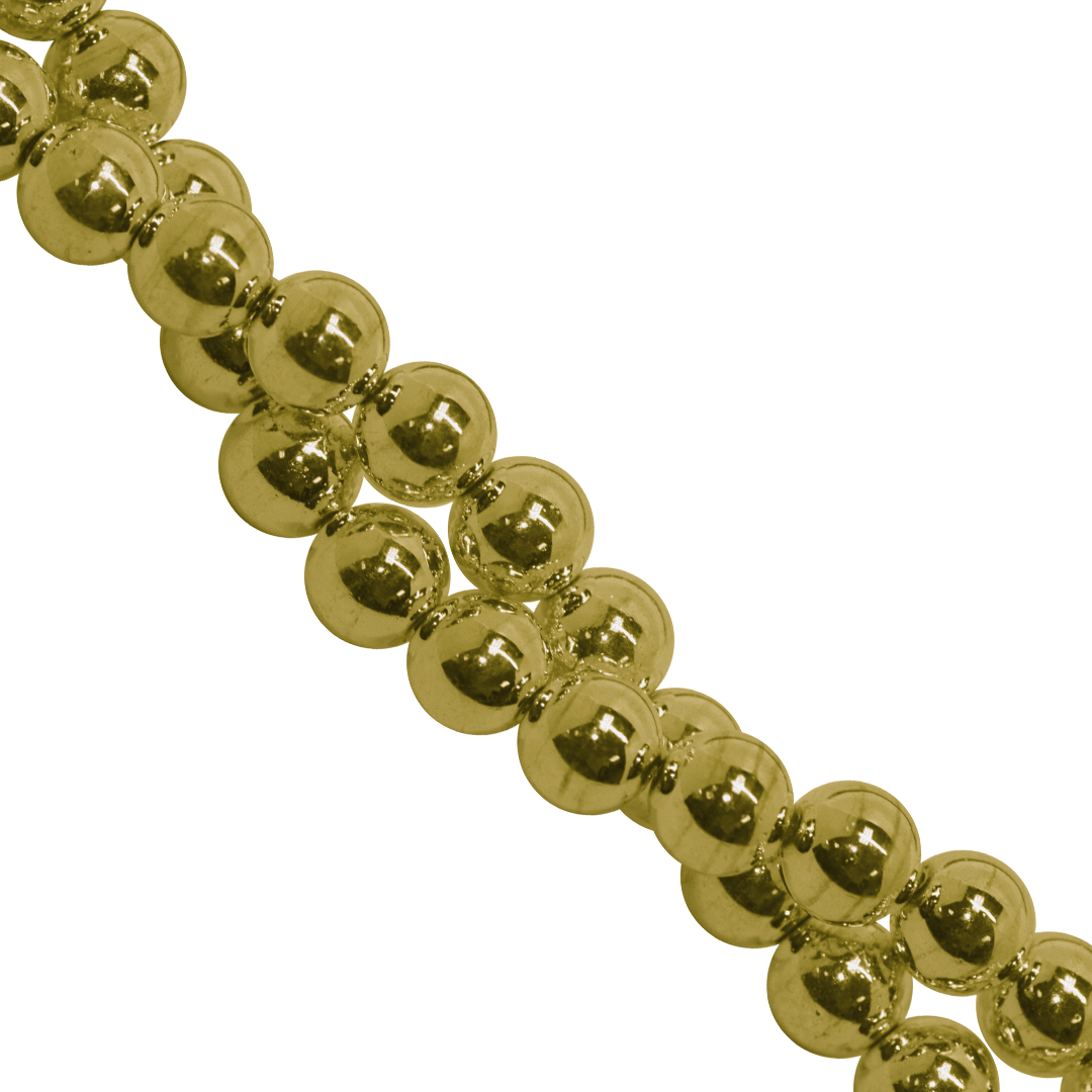 Hematite, Round, Plated, Available in Multiple Sizes and Colours