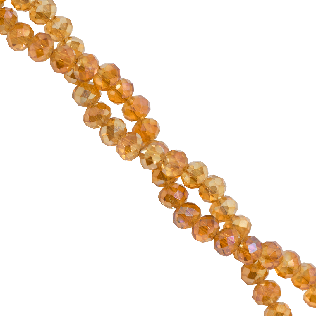Glass Crystal Beads, Rondelle, Faceted, 6mm, Approx 80 pcs per strand, Available in Multiple Colours
