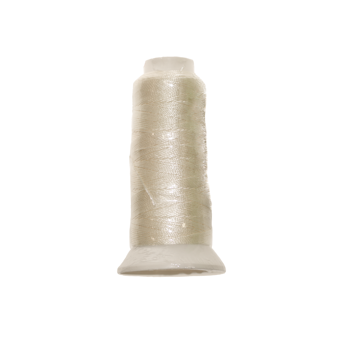 Polyester Beading Thread, China, Ivory, approx. 110+ yards, Available in 4 different sizes
