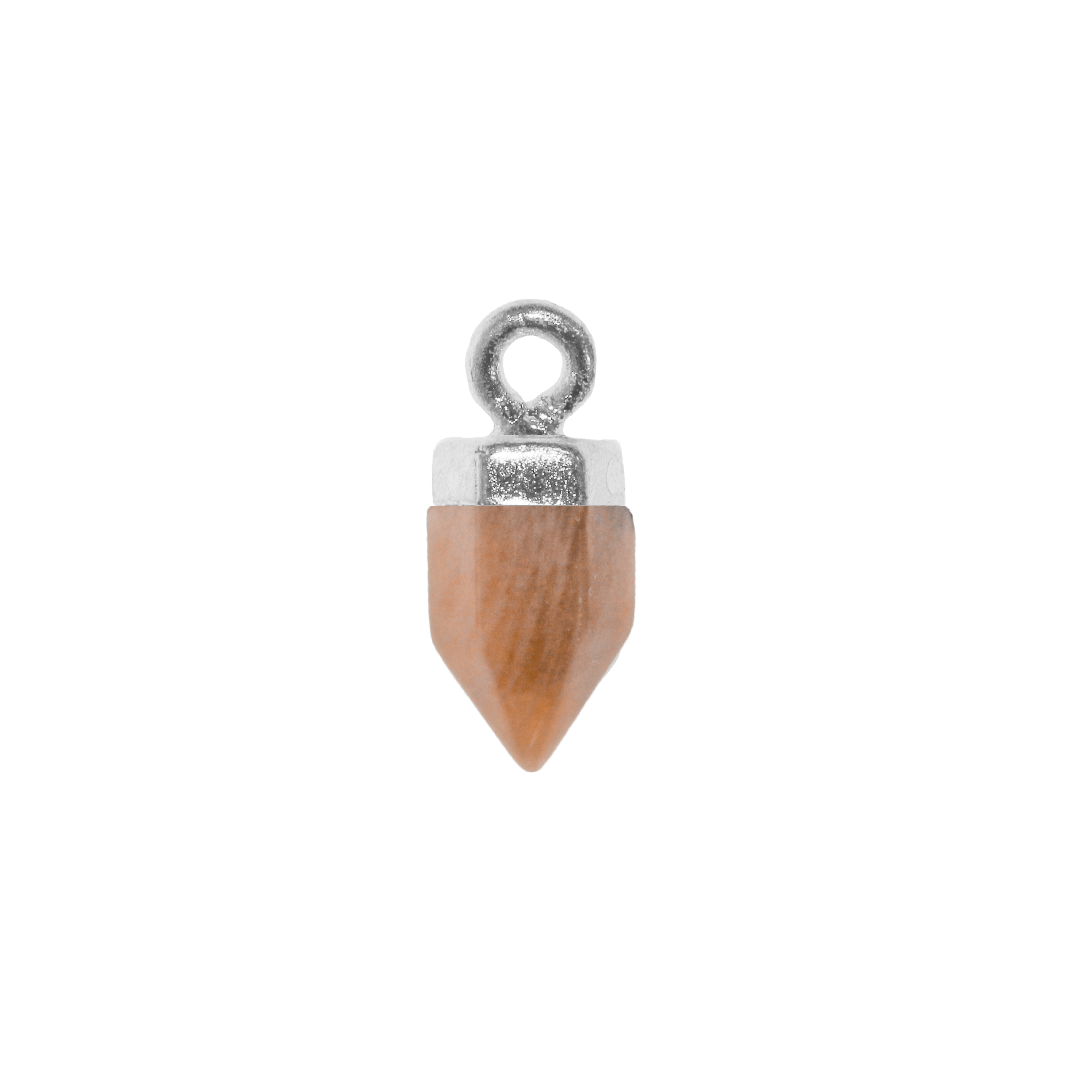 Charm, Faceted Stone, Bright Silver, Alloy, Approx 14.5mm x 6mm, Sold Per pkg of 1, Available in Multiple Gemstones