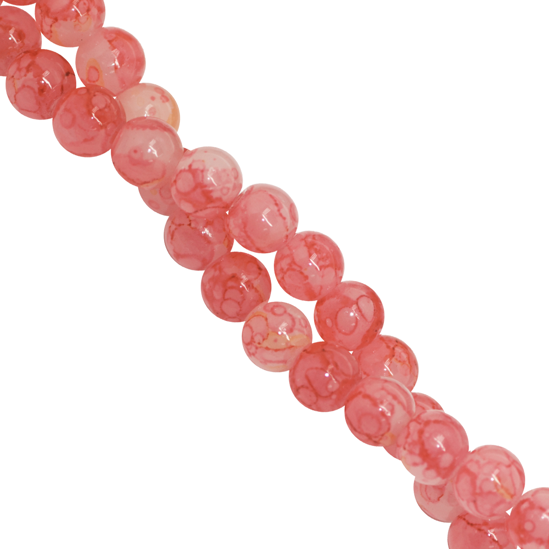 Marble Style Glass Beads, 6mm, Tie Dye, 140 pcs per strand, Available in Multiple Colours