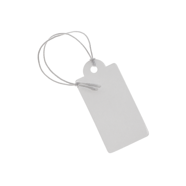Tools, Tie-On Elastic String Price Tags, White, Paper, 39mm x 19mm x 0 ...