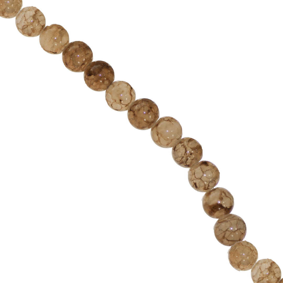 Glass Beads, Cracked, Tie dye, 8mm, Approx 95 pcs per strand, Available in Multiple Colours