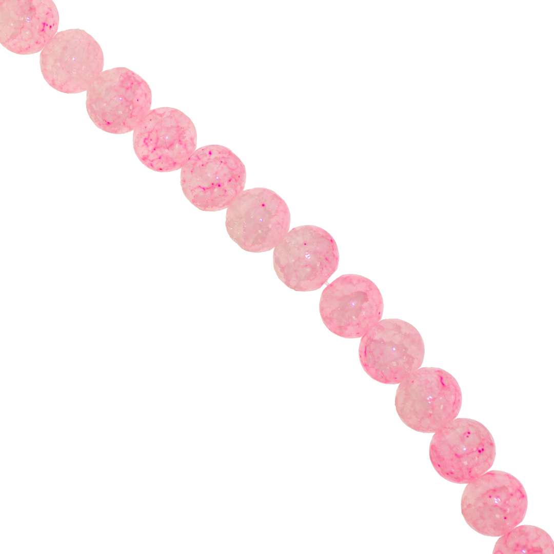 Glass Beads, Cracked, Tie dye, 8mm, Approx 95 pcs per strand, Available in Multiple Colours