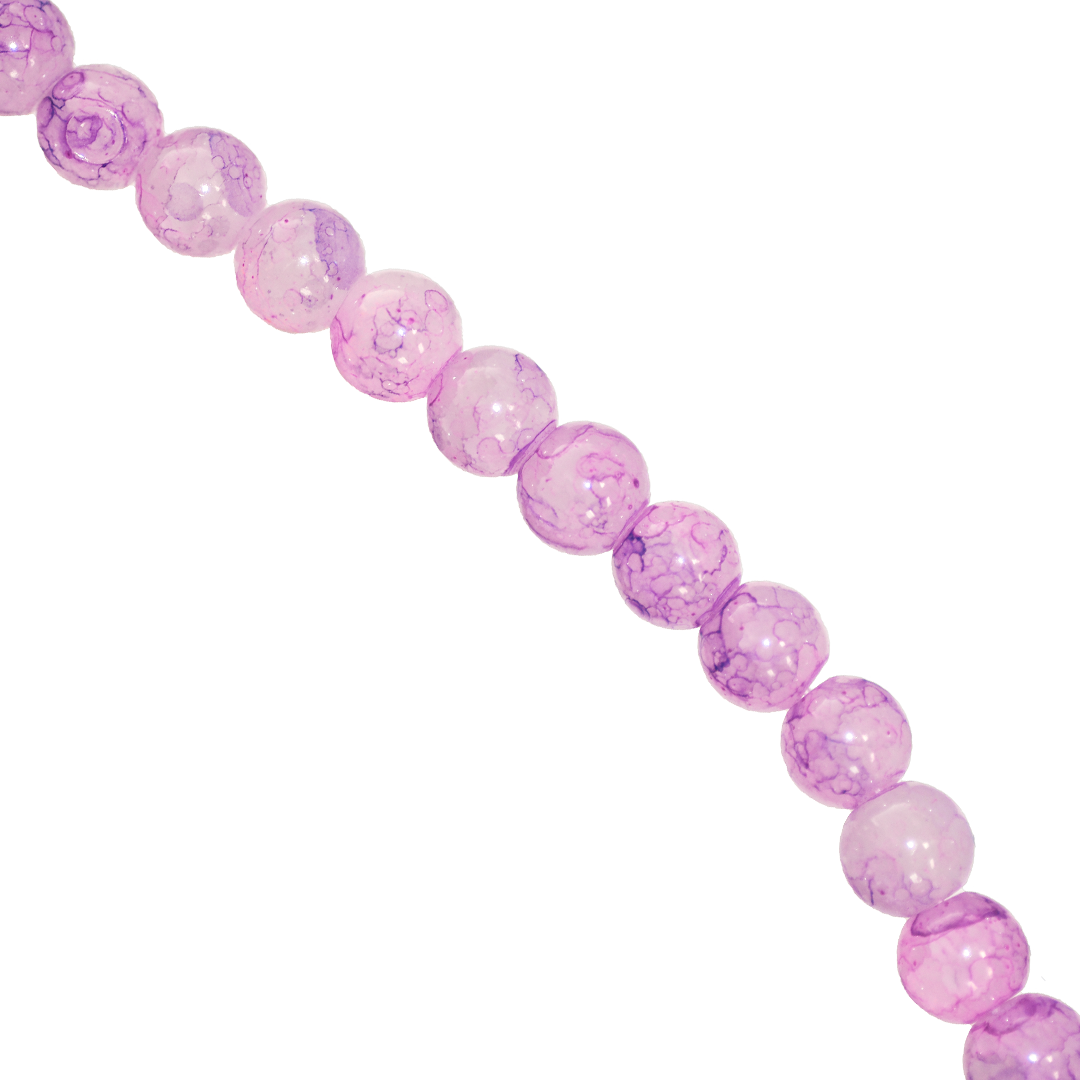 Glass Beads, Cracked, Tie dye, 8mm, Approx 95 pcs per strand, Available in Multiple Colours