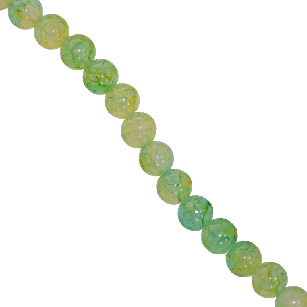 Glass Beads, Cracked, Tie dye, 8mm, Approx 95 pcs per strand, Available in Multiple Colours