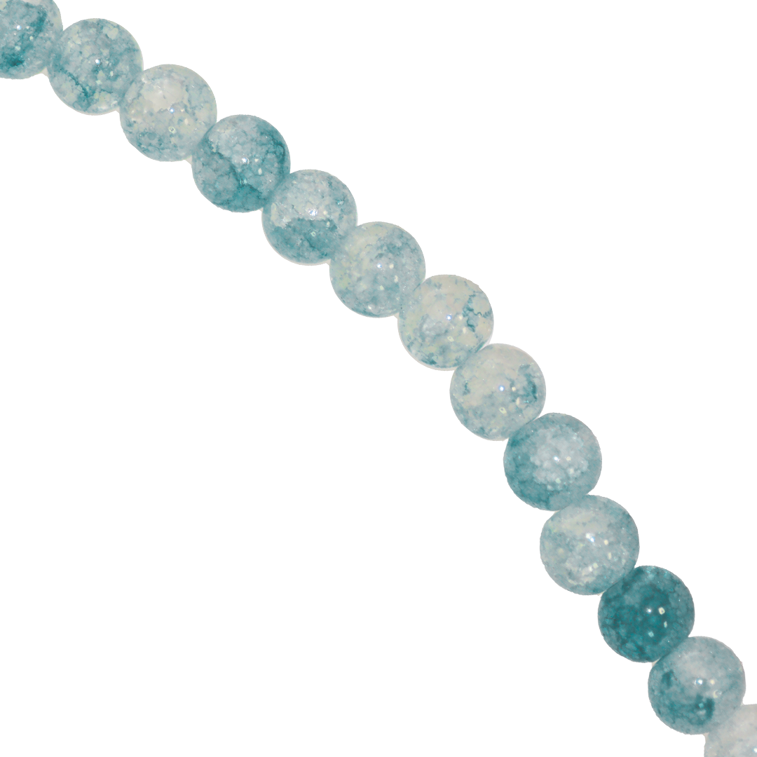 Glass Beads, Cracked, Tie dye, 8mm, Approx 95 pcs per strand, Available in Multiple Colours
