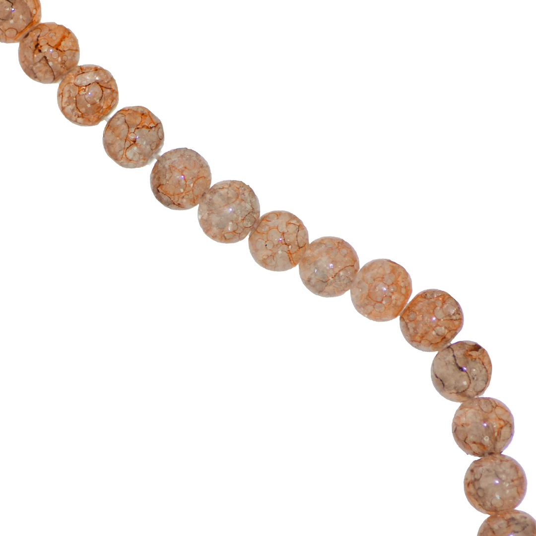 Glass Beads, Cracked, Tie dye, 8mm, Approx 95 pcs per strand, Available in Multiple Colours