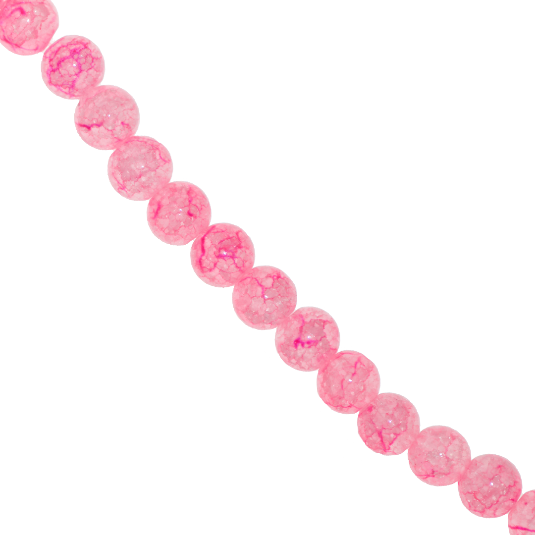 Glass Beads, Cracked, Tie dye, 8mm, Approx 95 pcs per strand, Available in Multiple Colours