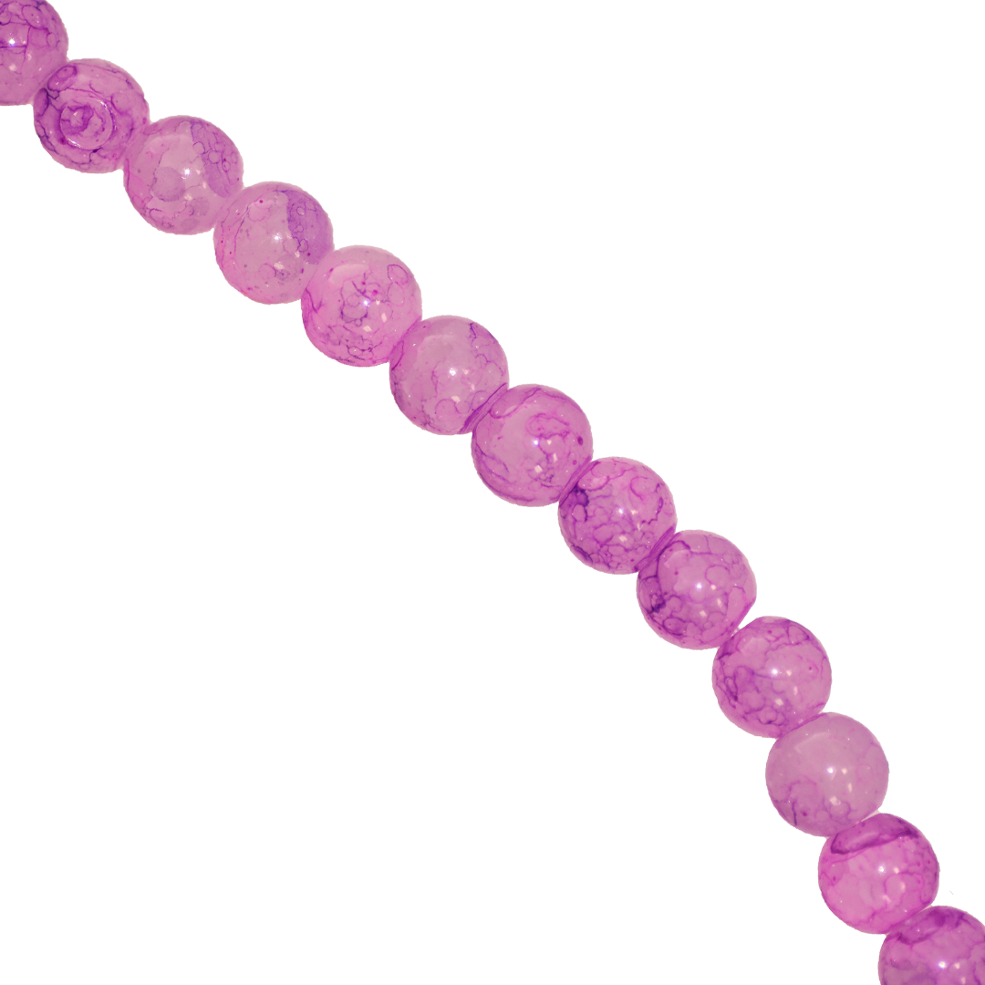 Glass Beads, Cracked, Tie dye, 8mm, Approx 95 pcs per strand, Available in Multiple Colours