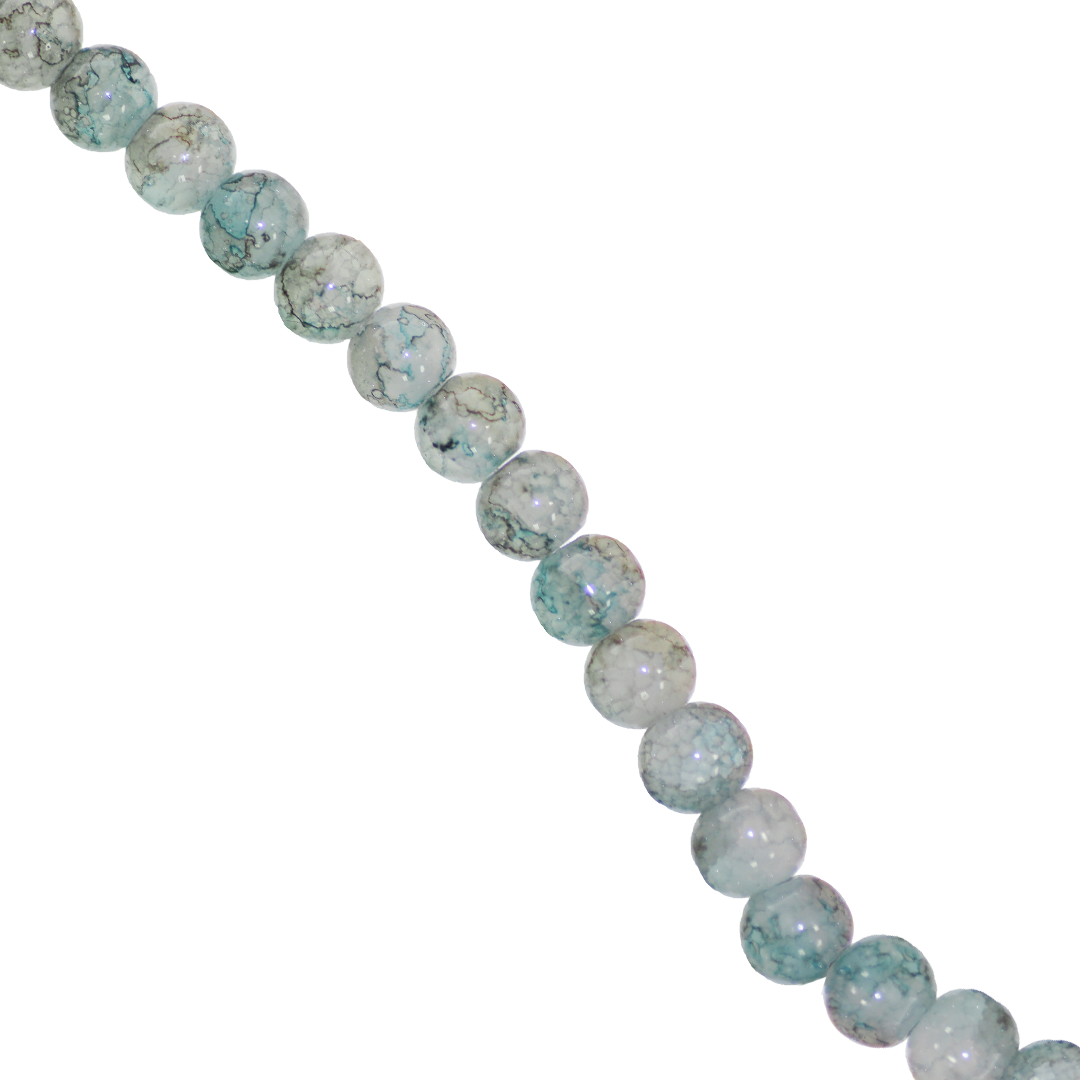 Glass Beads, Cracked, Tie dye, 8mm, Approx 95 pcs per strand, Available in Multiple Colours