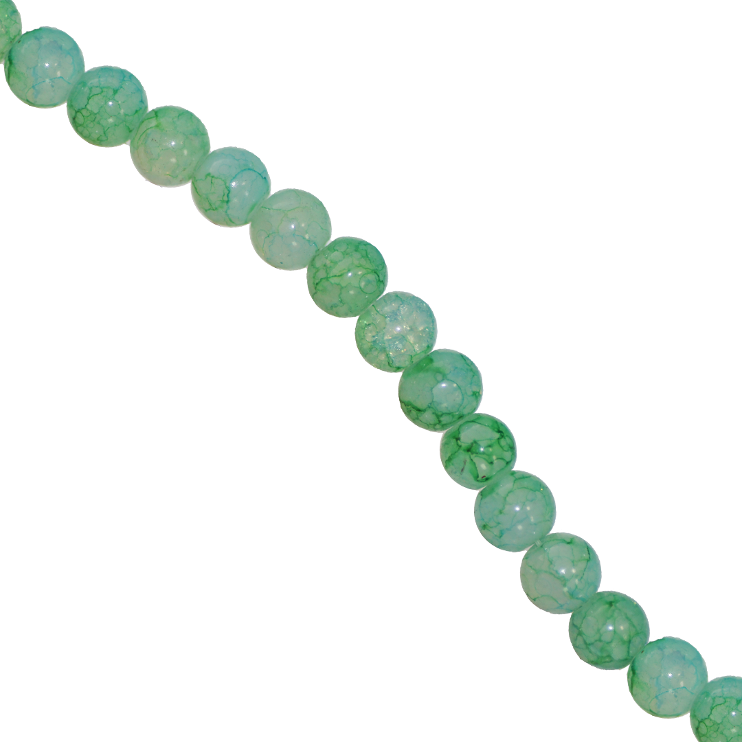 Glass Beads, Cracked, Tie dye, 8mm, Approx 95 pcs per strand, Available in Multiple Colours